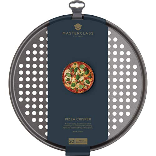 masterclass Kitchen Craft KCMCHB14 - Bandeja Redonda para Pizza (Antiadherente, 32 cm)