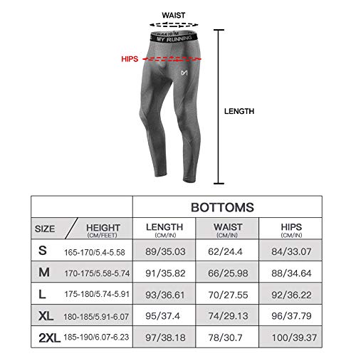 MEETYOO Leggings Hombre, Pantalón de Compresión Secado Rápido Pantalones Deporte Mallas Largas para Running Fitness Yoga