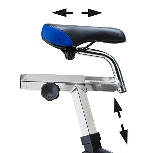 Mellerware - Bicicleta Estatica spinning - Resistencia ajustable con Pantalla LCD y pulsómetro.Sillín y manillar regulables. spinning bike. Disco de Inercia 22 Kg (Path)