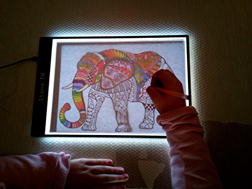 Mesa de Luz Dibujo A4, LED Tableta de Luz de Iluminación de la Caja de Alimentación Micro USB Ideal para Animacion Tatoo Dibuja
