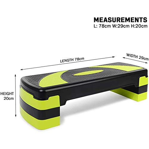 Mini Pedal de Yoga Pedal de Gimnasia Tabla Plataforma Stepper Escalador Altura Regulable A 3 Niveles Diseño Antideslizante de Mini Paso Deportivo 10cm~15cm Unisex Stepper 78cm E