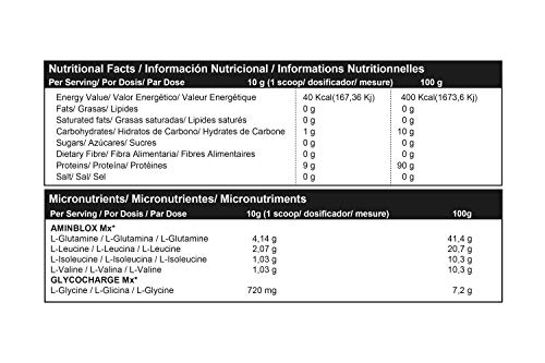 MTX nutrition BCAA'S + G R.GOLD Gourmet [1,0 Kg] IceBlue (Tropical) - Aminoácidos PREMIUM de Cadena Ramificada (50%) + L- Glutamina (50%) KIOWA_Quality en polvo aromatizados.