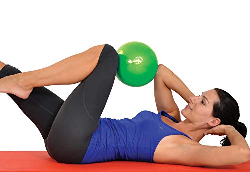 MVS - Pelota 21-23 cm suave + 2 tapones + pajita, pilates gimnasia Yoga Gym Soft Over Ball - Verde