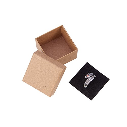 NBEADS Caja de Joyería, 24 Unidades de Cajas de Papel de Cartón para Exhibición de Aretes, Bronceado, 5x5x4 cm