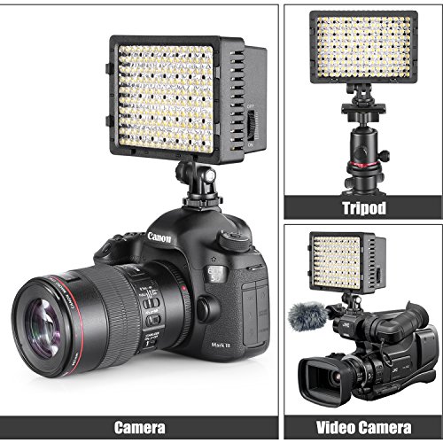 NEEWER CN-160 - Panel de luz LED regulable de 160 piezas para cámara de vídeo y digital SLR  Canon Nikon, Pentax, Panasonic, Sony, Samsung y Olympus