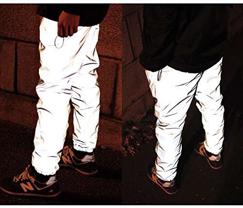 NewL Pantalones Reflectantes para Hombre Gris M