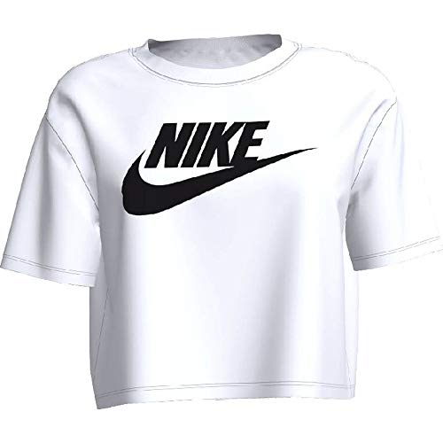 NIKE W NSW tee Essntl CRP ICN Ftra Camiseta, Mujer, Blanco (White/Black), M