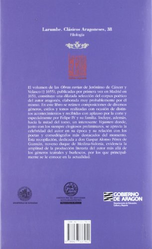 Obras varias de Jerónimo de Cáncer y Velasco (Larumbe)