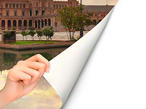 Oedim Fotomural Vinilo para Pared Plaza de España, Sevilla | Mural | Fotomural Vinilo Decorativo |150 x 100 cm | Decoración comedores, Salones, Habitaciones