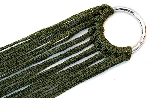 Outdoor Saxx® - Hammock - Esterilla para colgar, red de paracaídas de paracaídas para viajes, camping, jardín, con ojales para fijación, superficie de descanso de 2 m x 80 cm, color verde oliva.