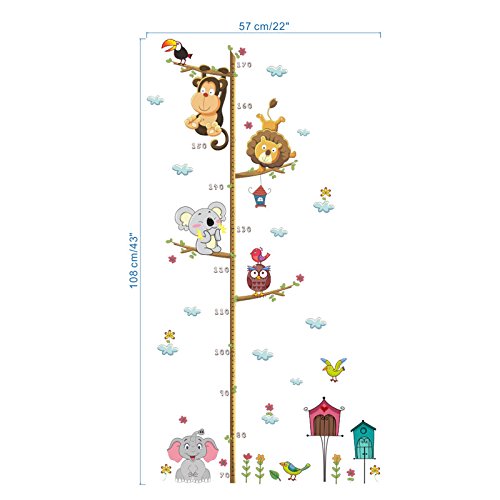 Pegatina pared medidor altura animales para dormitorios bebes infantiles cuartos de juegos de OPEN BUY