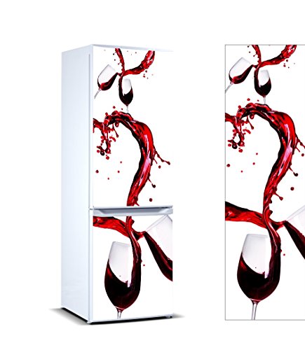 Pegatinas Vinilo para Frigorífico Copas Vino | Varias Medidas 185x60cm | Adhesivo Resistente y de Fácil Aplicación | Pegatina Adhesiva Decorativa de Diseño Elegante
