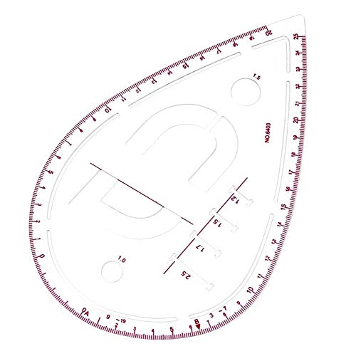 PIONIN Conjunto de 7 Piezas Regla métrica Francesa, Recortadora de Ropa Curva de plástico Regla de Costura Adecuada para Costura Confección Patrón Diseño Dibujo Elaboración de Plantillas