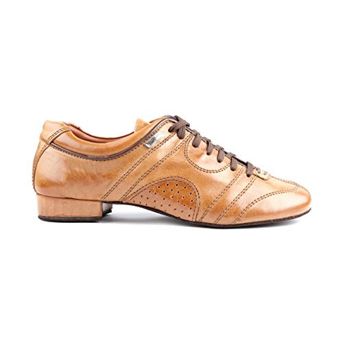 PortDance Hombres Zapatos de Baile/Dance Sneakers PD Casual - Cuero Camel - Suela de Ante [EUR 43]