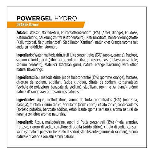 PowerBar PowerGel Hydro Orange 24x67ml - Gel Energético de Alto Carbono + C2MAX Magnesio y Sodio