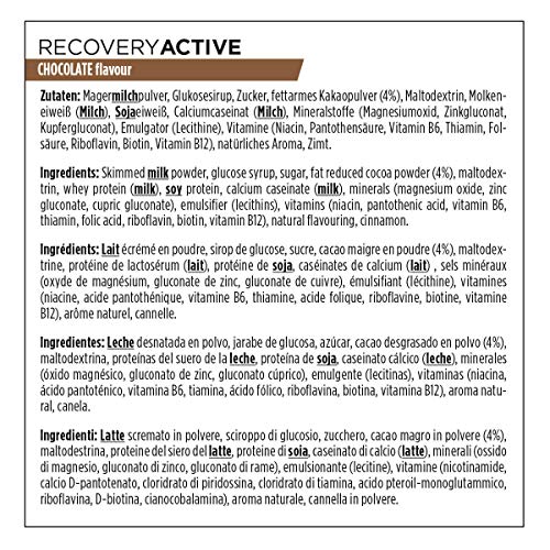PowerBar Recovery Active Chocolate 1210g - Bebida de Suero de Leche de Regeneración con Carbohidratos + Magnesio y Zinc