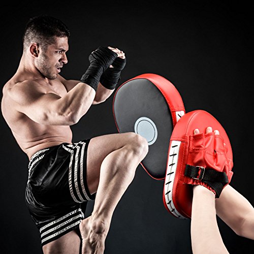 Queta 1 par Almohadillas de Boxeo Objetivos a Mano, Paos de Boxeo para Kick Boxing Muay Thai MMA-Almohadillas Entrenamiento - Manoplas de Boxeo