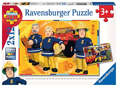 Ravensburger Sam el Bombero - Puzzle, Pack de 2 x 12 Piezas 75843