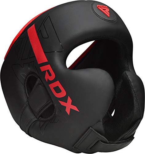 RDX Cascos Boxeo Helmet MMA para Entrenamiento y Muay Thai, Maya Hide Cuero Kara Head Guard, Ideal para Grappling, Sparring, Artes Marciales Kickboxing, Karate, BJJ, Taekwondo