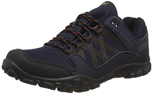 Regatta edgepoint III' Waterproof Walking Shoes, Zapatillas de Senderismo Hombre, Azul (Navy/Burnt Umbre Qfd), 43 EU
