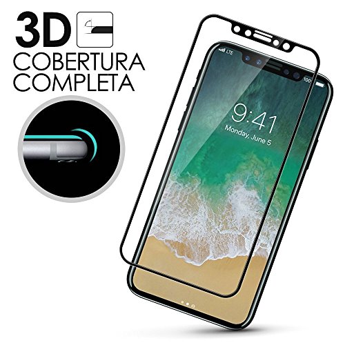 REY Protector de Pantalla Curvo para iPhone 8 Plus/iPhone 7 Plus, Blanco, Cristal Vidrio Templado Premium, 3D / 4D / 5D