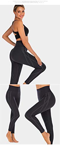Ropa De Fitness Yoga Fitness Pantalones Sports Peach Hips Medias High Elastic Dynamic Lines @ Black_M