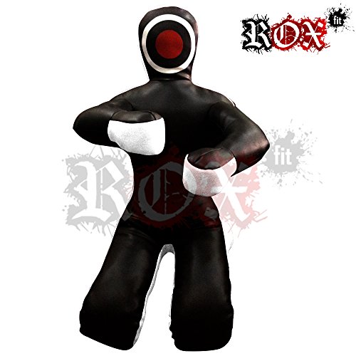 ROX Fit Grappling Dummy muñeco JiuJistsu Brazilian entrenamiento realista bolsa BJJ MMA ejercicio blanco negro (6 Piedras (72 ") - 180 cm - sin relleno)