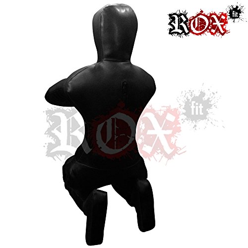 ROX Fit Grappling Dummy muñeco JiuJistsu Brazilian entrenamiento realista bolsa BJJ MMA ejercicio negro (6 Piedras (72 ") - 180 cm - sin relleno)