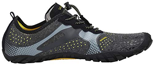 SAGUARO Hombre Mujer Barefoot Zapatillas de Trail Running Minimalistas Zapatillas de Deporte Fitness Gimnasio Caminar Zapatos Descalzos para Correr en Montaña Asfalto Escarpines de Agua, Negro, 43 EU