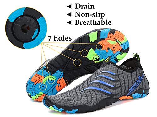 SAGUARO Skin Shoes Descalzo acuático Aqua Calcetines para de Nadada de la Playa de la Resaca de la Yoga, Azul 46