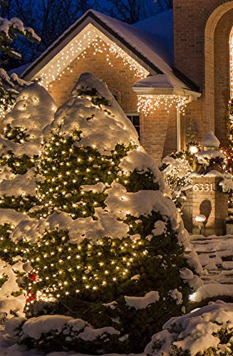 SALCAR 25.7m 360 Leds Cadena de Luces IP44 Impermeable, LED Luz Cadena Ligera Navidad, Led Cadena Luminosa con 8 Modos, Led Decoración Interior Exterior para Jardín Balcón Fiestas (Blanco cálido)