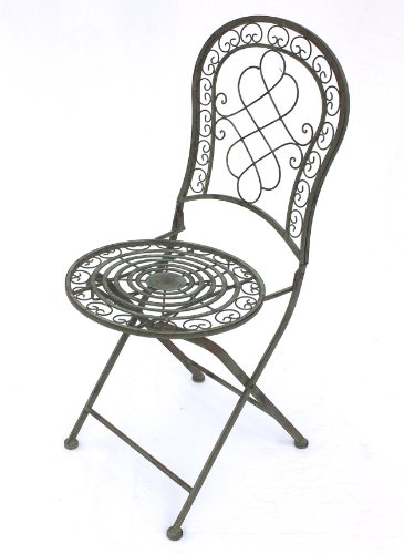silla silla de jardín málaga 12185 silla Plegable 92 cm de metal – hierro forjado