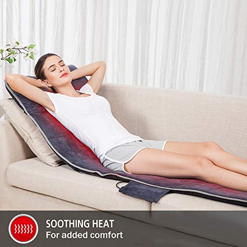 SNAILAX Colchoneta de espuma de memoria con calor, Colchón de masaje de calentamiento y vibración, cojín de masaje completo para aliviar el dolor SL363-ES