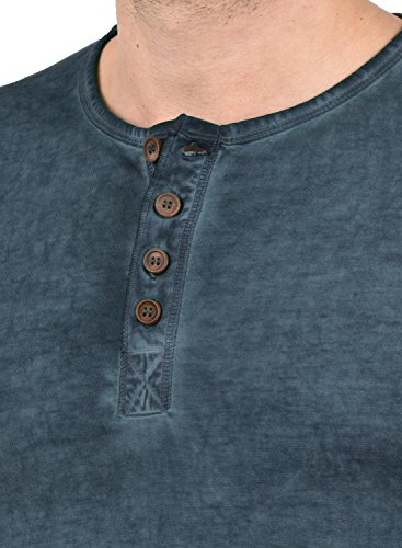 !Solid Timur Camiseta Básica De Manga Larga Longsleeve para Hombre con Cuello Grandad De 100% algodón, tamaño:S, Color:Insignia Blue (1991)