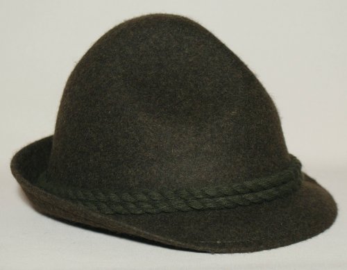 Sombrero de traje regional Loden sombrero verde Fischer sombrero de loden, sombrero de triángulo para hombre y mujer, alpinista, cazador, senderismo, caza, montañismo, pescador, bosque, tiempo libre, verde oliva verde 59
