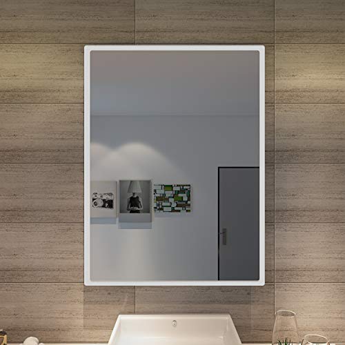 SONNI Espejo de Baño con Luz LED 80x60cm Blanco Frío IP44 Espejo de Pared de Ahorro de Energía