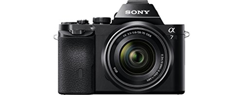 Sony Alpha ILCE-7K - Cámara Evil (Sensor Full Frame de 35 mm, 24.3 MP, procesado en 16 bits, Visor OLED, vídeo Full HD, Wi-Fi y NFC, Objetivo 28-70 mm f/3.5-5.6 OSS), Color Negro