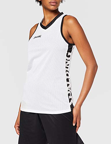Spalding Essential Reversible Shirt 4Her Camiseta Reversible, Mujer, Black/White, S