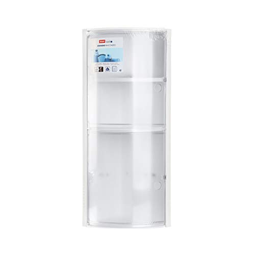 Tatay Armario plástico rinconero, Color Blanco, 2 Puertas sin pomos en Color glacé, y Estante Interior removible. Medidas 20x20x62,5 cm