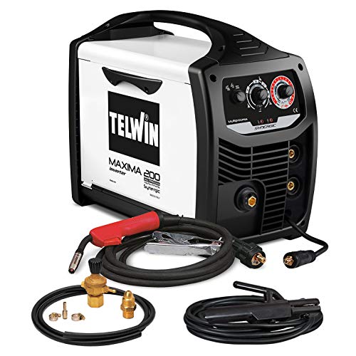 Telwin Ready Kit: soldadora inverter multiproceso Maxima 200 con accesorios de soldadura Flux / MMA / Mig-Mag