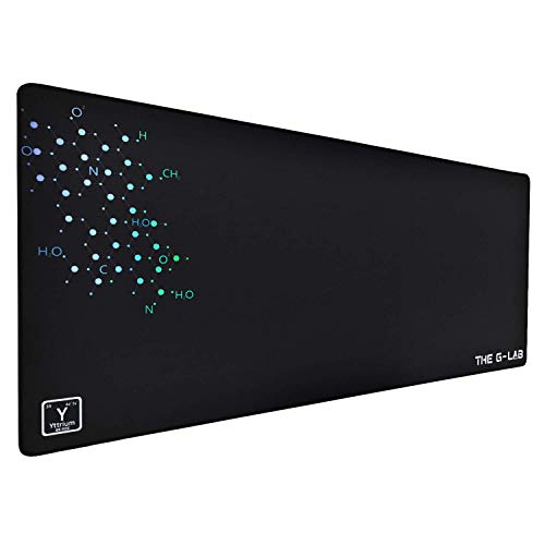 The G-Lab Pad-Yttrium – Pad Yttrium – Alfombrilla Antideslizante XXL 900*400*4mm para Ratones, Teclados y Accesorios Gaming, Color Negro
