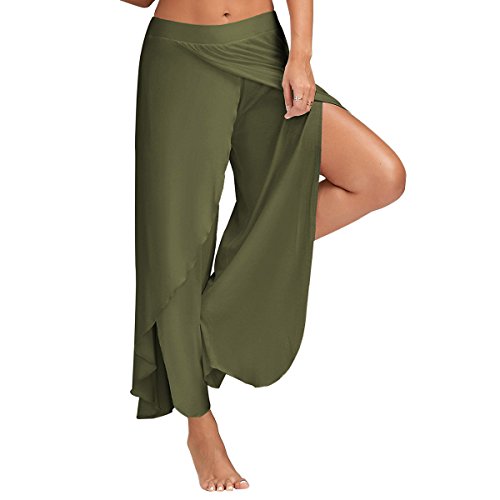 TININNA - Pantalones de mujer, estilo casual, cómodos y sueltos, deportivos, para la playa, yoga, danza, fitness, jogging verde oscuro M