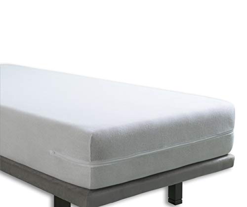 Tural – Funda de colchón elástica con cremallera. Rizo 100% Algodón (60x120cm)