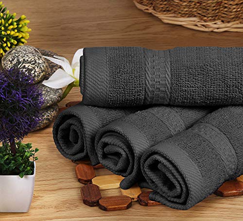 Utopia Towels - Juego de toallas; 2 toallas de baño, 2 toallas de mano y 4 toallitas - 100% Algodón (Gris)