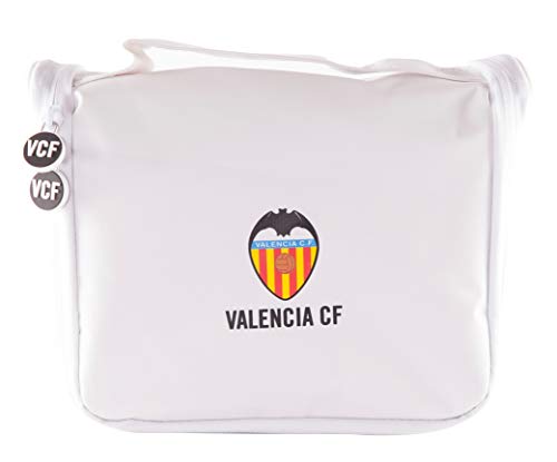 Valencia Club de Fútbol Neceser de Viaje - Producto Oficial del Equipo, con Percha para Colgar y Varias Alturas para Guardar Artículos de Aseo