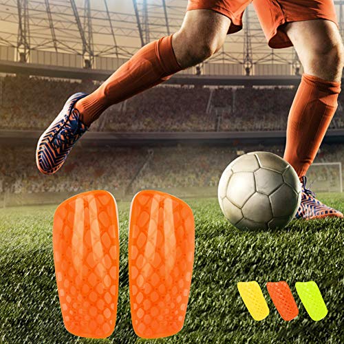 VGEBY Espinilleras Espuma de Boxeo Almohadilla Protectora de plástico para Adultos Fútbol Fútbol Fitness Kickboxing Sparring Protección de piernas(Naranja)