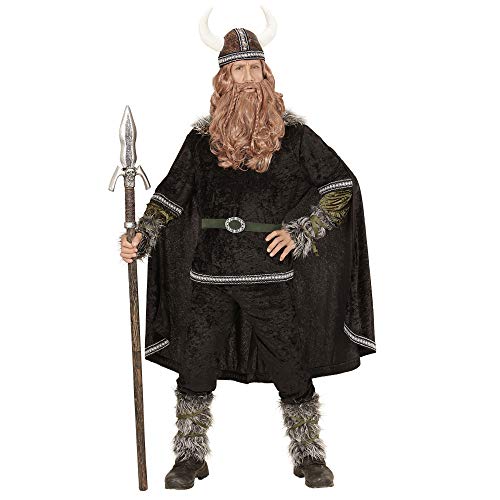 WIDMANN 05984 adultos Disfraz Vikingo, Superior, pantalones, cinturón, mangas, pierna Sirven, capa y casco , color/modelo surtido
