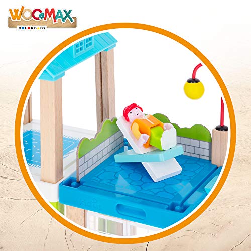 WOOMAX - Casa de muñecas modular 37 piezas (46443)