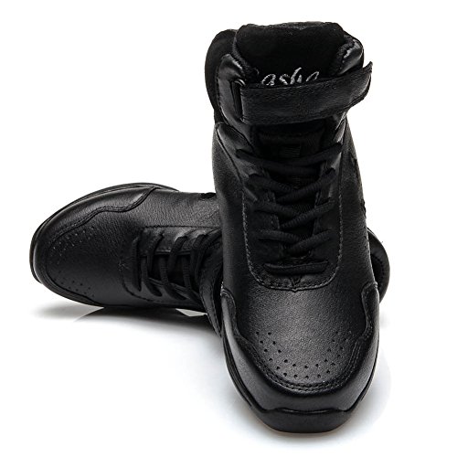 YKXLM Hombres&Mujeres Danza-zapatillas de deporte Zapatos de baile Calzado de Danza/Modernos de la danza del jazz,ESA-B51A,Negro,EU 38