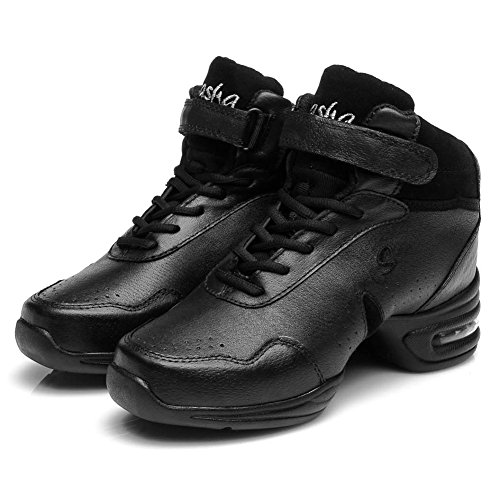 YKXLM Hombres&Mujeres Danza-zapatillas de deporte Zapatos de baile Calzado de Danza/Modernos de la danza del jazz,ESA-B51A,Negro,EU 40